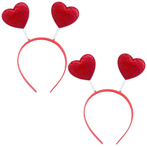 2 PCs Dia dos namorados Faixa de cabeça do coração Love Hair Hair Heart Heart Hairband Hair Bands Bandos de cabelo Mulheres