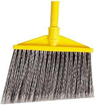 Rubbermaid Commercial 637500Gy Angular Broom, cerdas poli, alça de metal 46 7/8 de polegada, amarelo/cinza