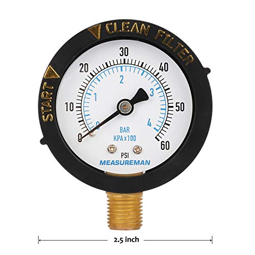 Medidor de pressão de filtro de partida e limpeza, medidor de pressão de filtro de piscina, spa, aquário, medidor de pressão