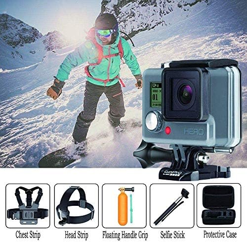 Navitech 18-in-1 Action Camera Accessories Combo Kit com EVA Case-Compatível com Dragon Touch Vision 3 4K Câmera de ação