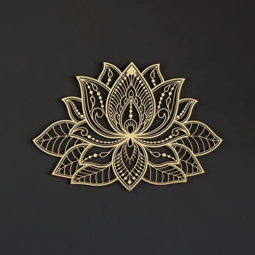 IWA Conceito 3D Mandala Metal Wall Decor | Lotus Flower Decoration for Homes | Decoração do escritório | Decoração da sala