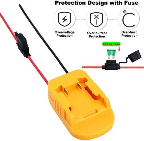 Adaptador de rodas de potência Biswaye 2-Pack Compatível com Bateria de Bateria Dewalt 20V 60V para Rodas Power