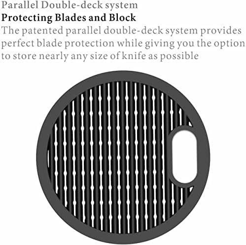 Bloco de faca universal sem facas, suporte de faca com fenda de tesoura - para armazenamento de faca de economia espacial e segura com barril transparente - design de slot exclusivo para proteger lâminas e destacar para facilitar a limpeza fácil