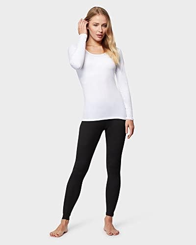 32 graus Baselayer Scoop Top | Manga longa | Formulário de formulário | Alongamento de 4 vias | Térmico