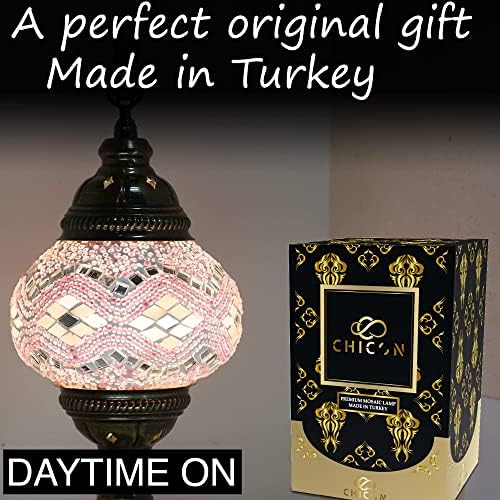 Lâmpada turca em mosaico feita à mão Chicon | Mosaico de vidro genuíno | Uma obra de arte em lâmpadas únicas | Lâmpada antiga vintage