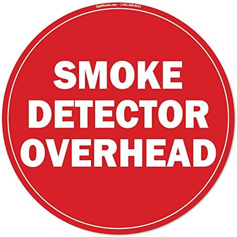Marcador de piso sem deslizamento do detector de fumaça | Pacote de 6 pacote de 16 Decalque de vinil de piso circular | Proteja