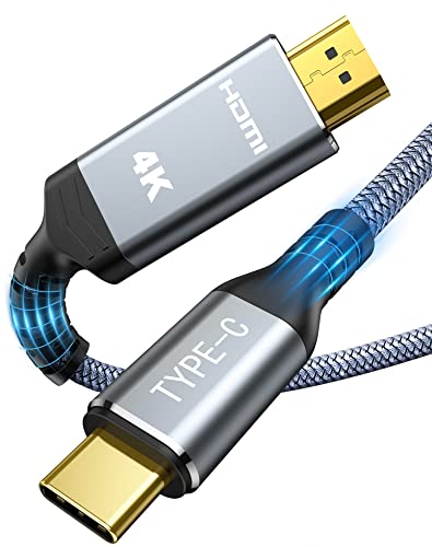 Highwings USB C a HDMI Cabo 4K, 3 pés USB tipo C a HDMI 2.0 Cord, [Thunderbolt 3/4 Compatível] Para MacBook Pro/Air,