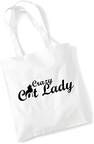 Bang Tidy Roupas Sacos para mulheres Lady Crazy Cat Lady Lady Cotton Shopper Bag presente Violet