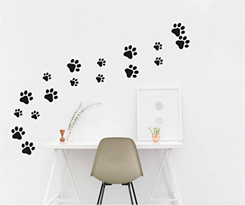 49 peças/cães de cães decalques de parede Decalques de parede Vinil Pawprints adesivo pegada de animais decoração de arte de parede