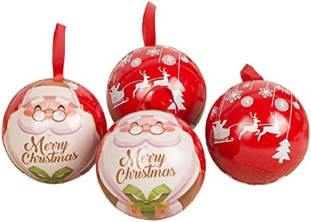 Nas próximas tempos 1pcs Christmas Candy Jar Decorações penduradas Creative Christmas Tinplate Candy Ball Box Christmas Tree penduando decorações de bola pingentes que podem ser dados como bola de presentes para festas
