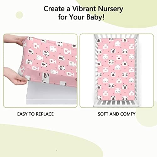 FELIMENTOS DE CRIMENTOS DE CARACTONS Mini-berço, lençóis portáteis de mini berço para a criança lençóis de colchão para meninas meninas, 24 x38, umber rosa pálido