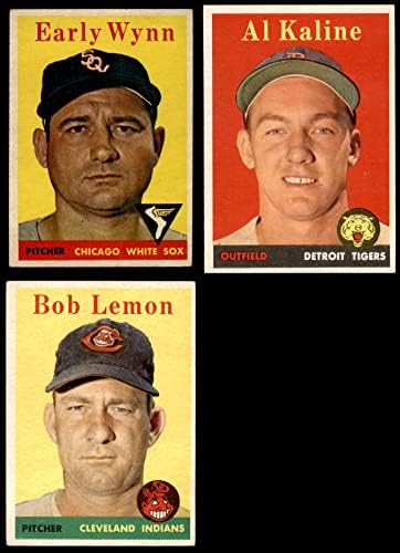 1958 Topps Baseball Nome amarelo e conjunto de variações da equipe Ex/Mt