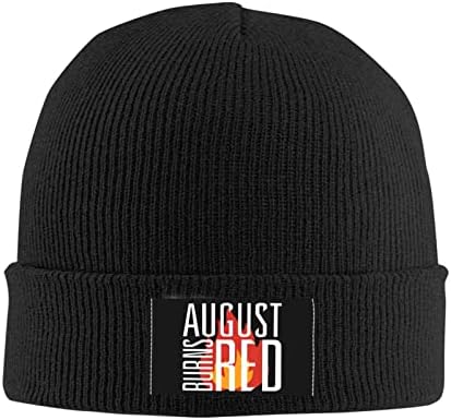 August Music Burns Theme Red Logo Fiz chapéus para homens Mulheres algemadas chapéus malha