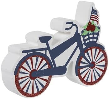 4 de julho, placas de bicicleta patriótica em camadas de bandeja em camadas