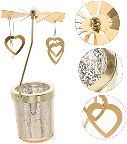 ABOOFAN 2PCS STAND Ano Ornamento de castiçadeira de ouro de Natal C Decor de decoração Tabela romântica Tabela de vento