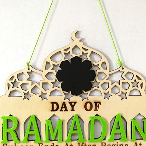 Contestro regressiva do Ramadã do Islã para Eid Mubarak Advento Wooden Holding Message Board Home DIY Decorações Crafts Supplimentos