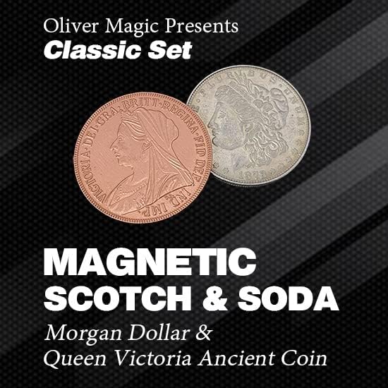 Scotch e refrigerante magnéticos Kingmagic - Classic Set Gimmick Moeda Magic Truques Illusions Close Up Magic Props Street