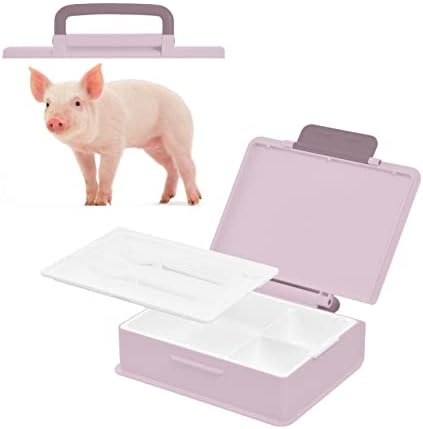 Alaza Piggy Piggy Animal Bento Lunch Box Free BPA à prova de vazamentos Recipientes com Fork & Spoon, 1 peça