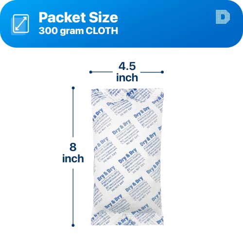Pacotes de sílica gel pura e segura de 300 grama de 300 grama [1 pacote de pacote premium, pacotes de pacote dessecante, gel de sílica - pacotes de sílica de tecido recarregável, absorvedores de umidade, pacotes de gel de sílica