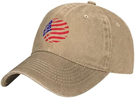 Udtxmpe EUA bandeira americana chapéu de beisebol homens mulheres garotas jeans ajustáveis ​​Caps de cowboy black esporte