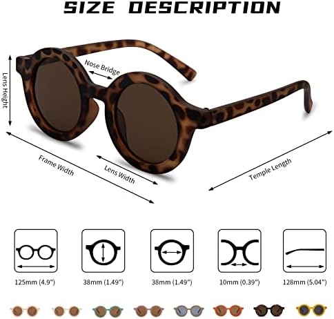 Coasão Cute Round Kids Sunglasses Protection UV Glass de borracha flexível Tons para crianças meninas de meninas de idade