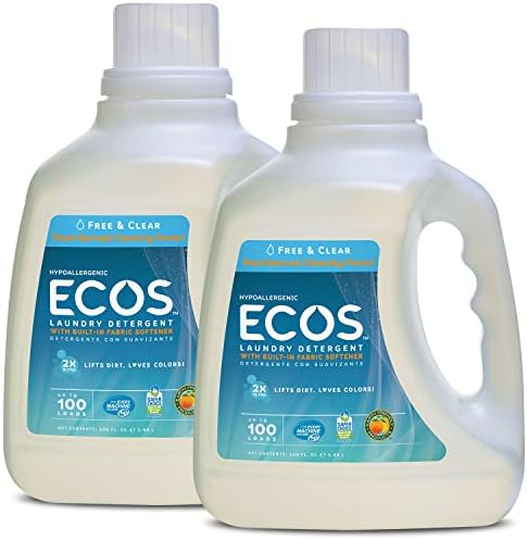 Produtos para Earth Products ECOS 2x Lavanderia Líquida Free & Clear, 100 FL OZ