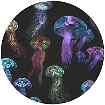 Color Jellyfish Diatomite Cup Coaster, não escorregamento e absorvente Moda-russa de bebidas redondas de 4 polegadas para decoração