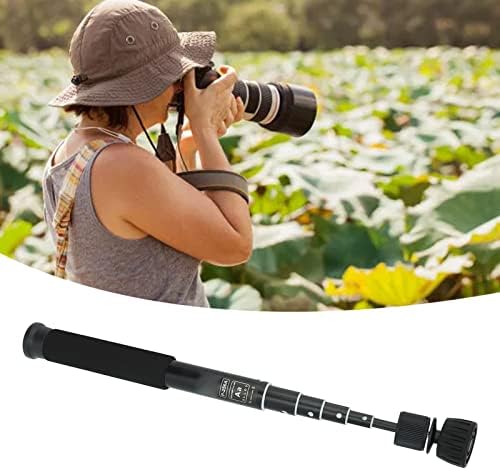 Monopod de foto, design excêntrico do tubo, câmera de 6 seção, unipod, portátil metal, resistente, leve, com 1/4 a 3/8 de parafuso bolsa para Micro SLR