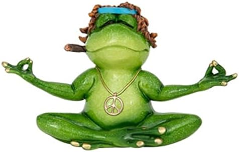 Meditar ioga sapo estatueta home decorativa decoração de sotaque engraçado zen hippie sapo ioga lótus pose