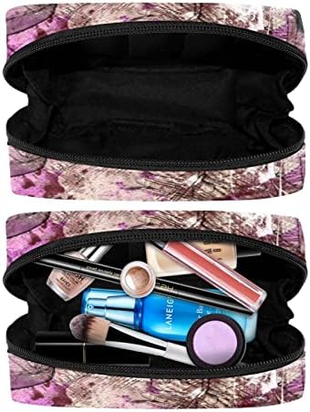 Bolsa de maquiagem inadequada, design de colagem de arte colorida colorida cosméticos bolsa de bolsa portátil de viagem