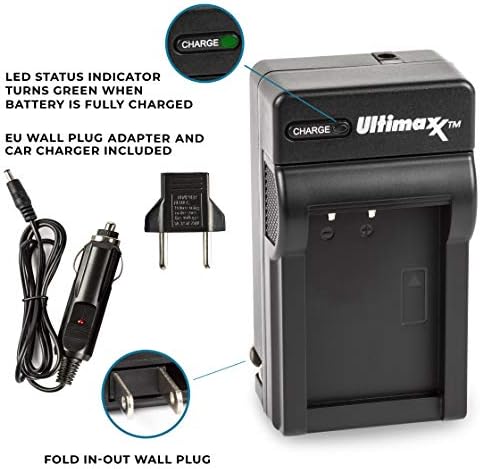 Carregador Ultimaxx AC/CC para baterias do modelo NP-BX1 usadas com Sony Cyber-Shot M8, DSC-HX80, HX90V, HX95, HX99, HX350, RX1, RX1R II, RX100, DSC-RX100 II FDR-3000, HDR-AS50, HDR-300, V/VII, ZV-1