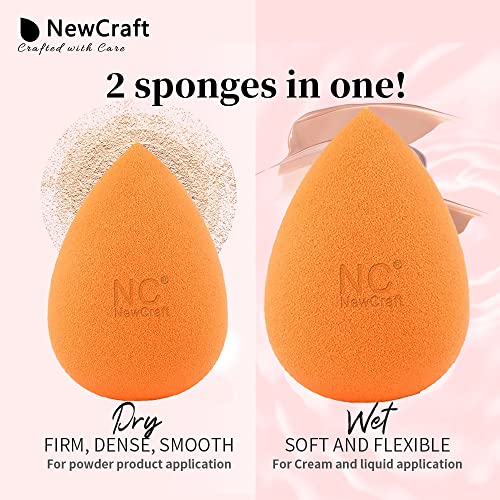 NEW Craft Makeup Sponge Conjunto de maquiagem Blender Sponges Fundação de beleza Misturando esponja para rosto, uso seco e úmido impecável