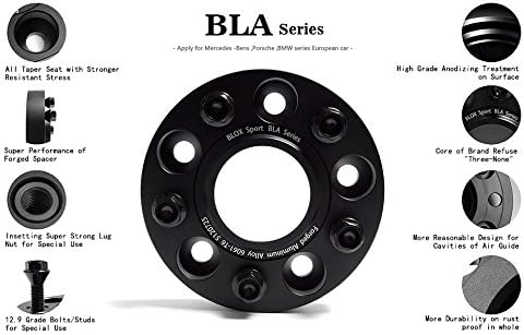 Bloxsport 4pcs 35mm PCD 5x112 CB66.5 Adaptador de roda centrado no hub Adaptador de roda Liga de alumínio forjada 6061