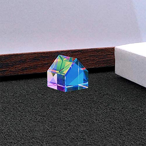 Prisma de vidro rgb óptico colorido prisma criativa Cabin House Shape Prism com caixa de armazenamento