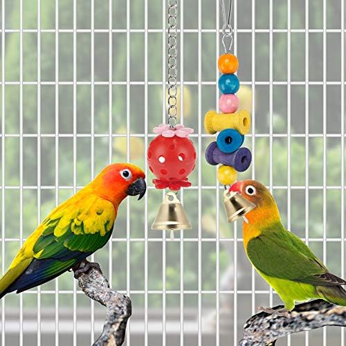Brinquedos de periquito de pássaros, balanço pendurado em pé de mascar hammock escalada gaiola de pássaro escada brinquedos coloridos