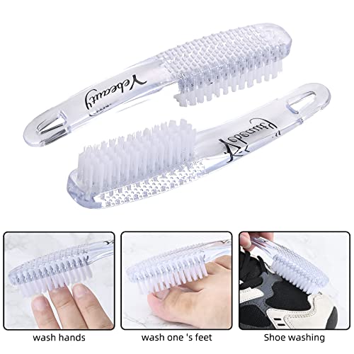 Escova de unhas transparentes para limpar as unhas, 4 pacote de limpeza de limpeza de unhas com capa de dedos de