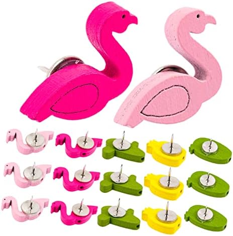 Abaodam 30pcs Flamingo Pushpin Decorativo Tacks Decorative Cork Pacto de cortiça Pacto de cortiça Board Girletin