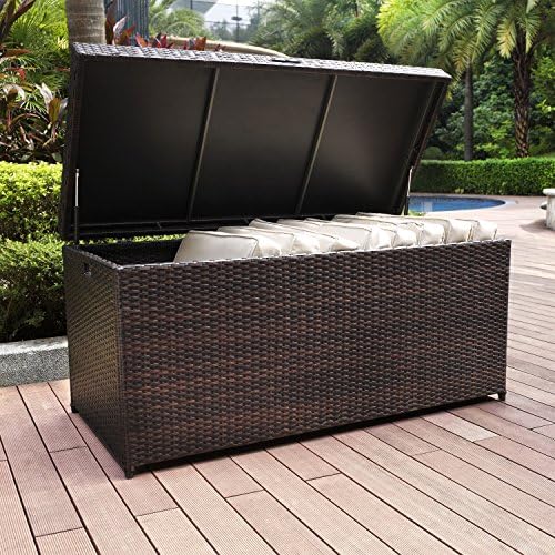 Crosley Furniture Co7300-Br Palm Harbor Outdoor Wicker Storage Bin, Brown