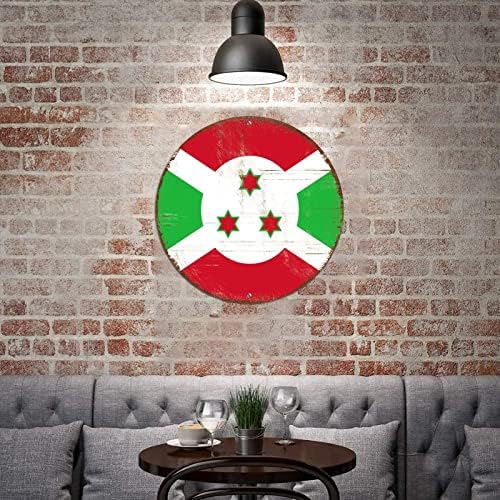 Bandeira Bandi sinal de metal retro sinal de lata vintage, sinal de lata de placa de parede do Burundi, decoração de fazenda, restaurante,