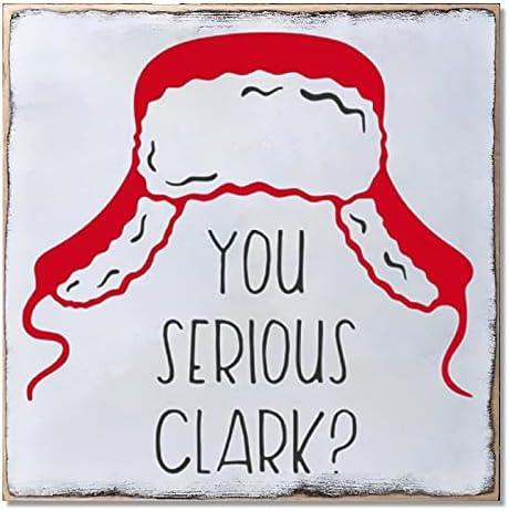 Aihesui Wood Slin, decoração de parede em casa, você seriamente Clark Christmas Wall Art Plate para sala de estar da cozinha