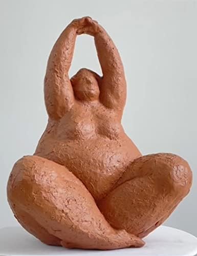 Escultura de estatuetas de senhora de haucóze estátua yoga gifts polyresin decor arts 10,2 polegadas