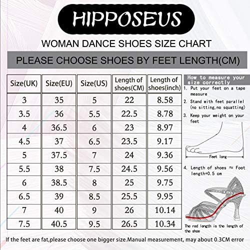 Sapatos de dança latina para femininos de Hipfeoseus Salsa Salsa Salsa Practice Sapatos Sapatos de Suede, Modelo DBCG802
