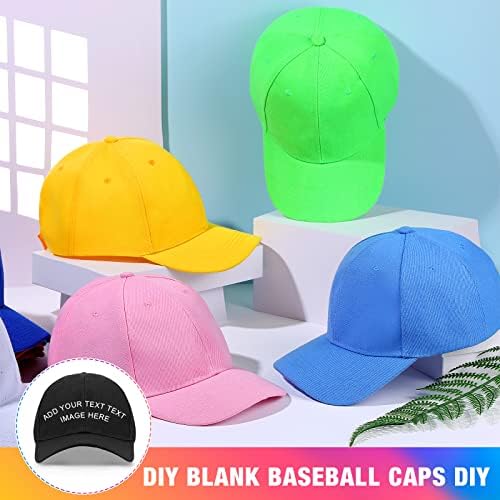 72 PCS Caps de beisebol simples Busal em branco Hat de pai ajustável Caps de correia unissex Solid Color Golf Hat para