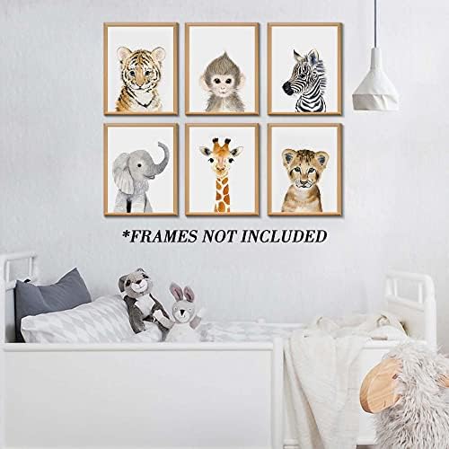 Berçário da sala de parede da sala de bebê, berçário bebê animal de bebê de tigre com decorações de elefantes, berçário safari decoração de animal fofo para quarto de bebê