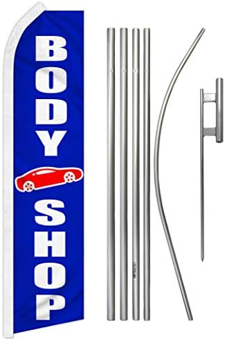 Body Shop Swooper Publisation Bandle & Pole Kit - Perfeito para lojas de carros, mecânicos, oficinas de reparo