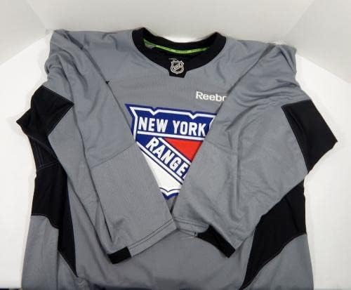 O jogo do New York Rangers usou Jersey de Prática Gray Reebok NHL 56 DP31303 - Jogo usado NHL Jerseys