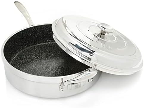 Deen Brothers Stainless Stoneless Granit Isolado Parede Dual 12 Sauté Pan w/tampa azul