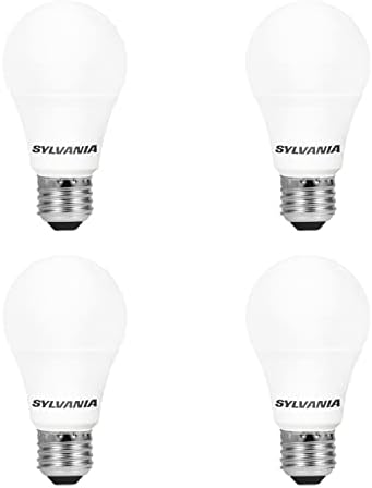 Designs simples em casa lf2000-blk lâmpada de piso de mãe e filha com luz de leitura, lâmpada de led em preto e sylvania, 60w equivalente A19, eficiente 8,5W, base média, 800 lúmens, brancos brilhantes de 4 pacote de 4