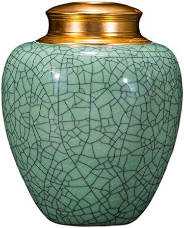 Rahyma Weiping - Bela lembrança urna de cerâmica Memorial urna pequena Urna de cerâmica de cerâmica para as cinzas humanas Vasel de recipiente Sentimento Funeral Gift Exibir urna de enterro em casa, c