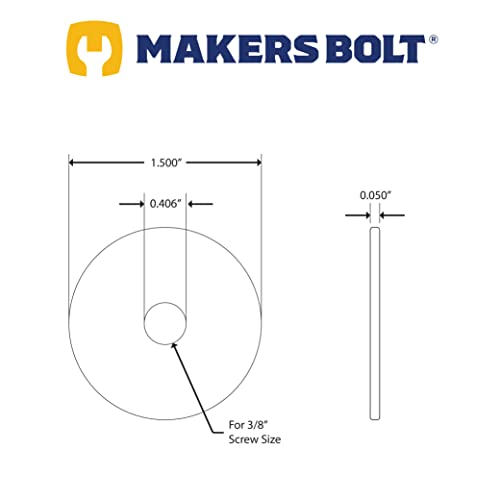 Arruela de pára-choque em aço inoxidável de 3/8 , 1-1/2 de diâmetro externo, 18-8 aço inoxidável pelos fabricantes Bolt